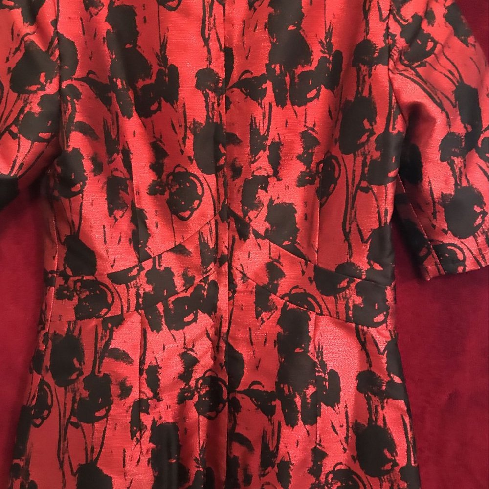 I Peterman Red And Black Dress With Metallic Shine - Picture 5 of 6